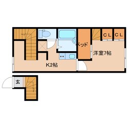 大和西大寺駅 徒歩5分 2階の物件間取画像